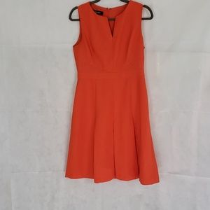 4/20 Orange NINE WEST midi mesh detail dress size 6